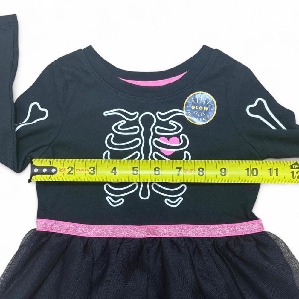 Spooky Skeleton Tulle Dress Glow-in-the-Dark Witchy Halloween Cat & Jack 2T - Picture 5 of 8
